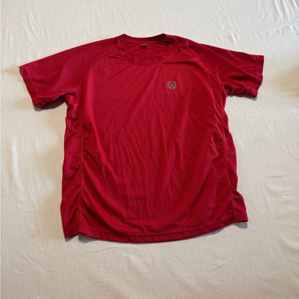 Neleus Men's Size Large  Red Athletic Shirt‎